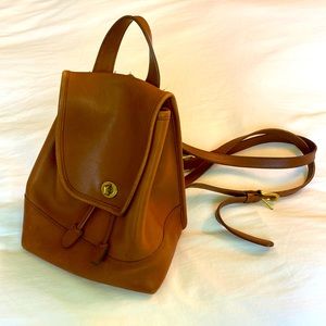 British tan vintage coach backpack
